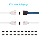 5050 4Pin RGB LED Strip Connector Kit - LED Connector Kit includes 20x L Shape Connectors, 20x Gapless Connectors, 2x T Shape Connector, 20x LED Strip Clips, 10x 4 Pin Male to Male Connector