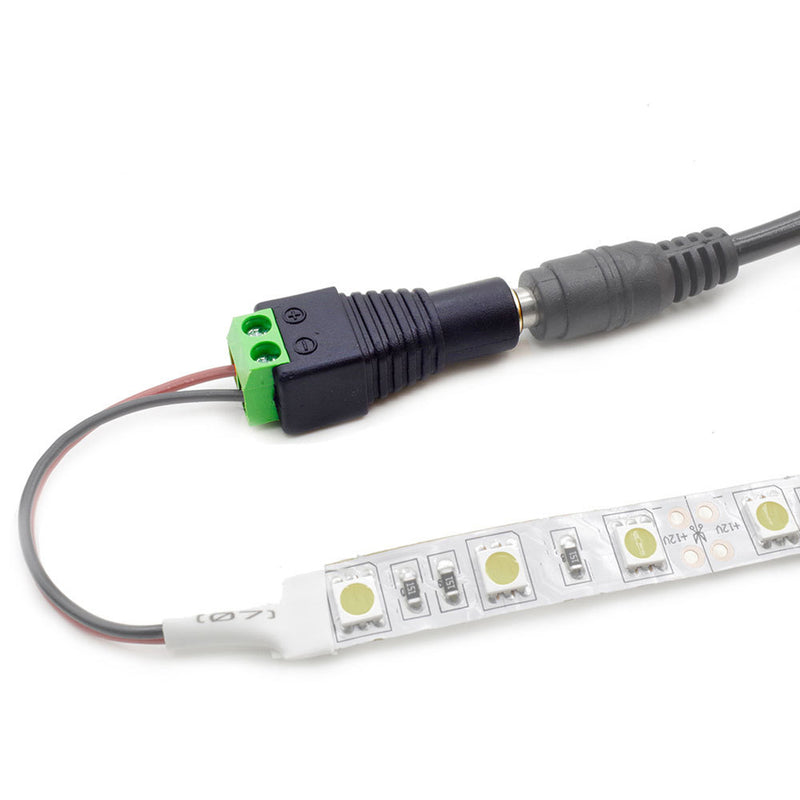 DC 12V Inline Switch - iCreating 2PCS Inline Toggle Rocker On Off Switch with 5.5 x 2.1mm DC Jack Male to Female Power Adapter Cable Connector for 5050 3528 LED Strip Light, CCTV Security Camera