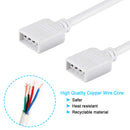 RGB LED Strip Extension Cable - 2PCS 16.4ft 5M RGB Extension Cable Cord Wire 4 Pin LED Strip Connector with 2 Way RGB Splitter Cable, RGB LED Strip Jumper, 4Pin Male to Male Connector, Cable Holder