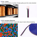 4Pin RGB Wire Extension Kit - include 16.4FT RGB Extension Cable Wire Cord, 2x Quick Wire to Strip Connector, 2x L Shape LED Strip Light Connectors, 2x Gapless LED Light Strip Connector, 20x LED Strip