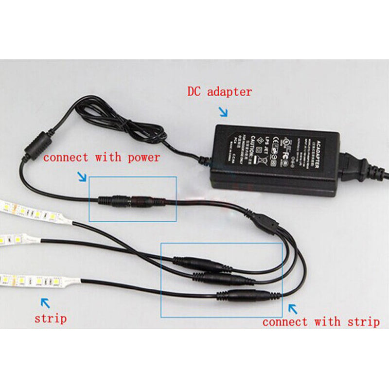 iCreating 1 to 2 Way DC Splitter Cable - 2Pack DC Y Splitter 1 Male to 2 Female Way dc Power Splitter Cable Barrel Plug 5.5x2.1mm with DC Female Connectors for CCTV Cameras, LED Strip Light