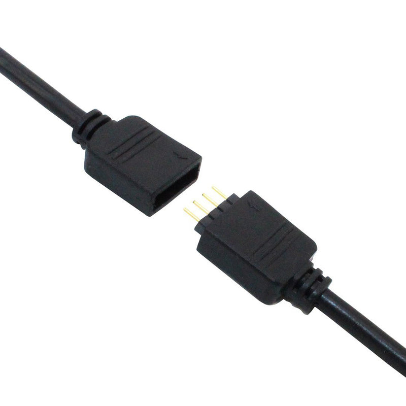 2 Way LED RGB Splitter Cable - iCreating 4PCS Black 5050 4 Pin RGB LED Strip Light Connector Splitter Y Wire with 12 PCS 4 Pin Male Connector for RGB 5050 3528 LED Light Strips