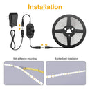 16.4ft Dimmable LED Strip Lights Kit, 300 Units 2835 LED Rope Light, 12V Under Cabinet Lighting Strips, 5M LED Ribbon light, Non-Waterproof LED Tape Light, Warm White
