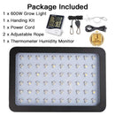 600W LED Grow Light, Full Spectrum Plant Light with Veg and Bloom Double Switch, Thermometer Humidity Monitor, Adjustable Rope, Grow Lamp for Indoor Plants Veg and Flower