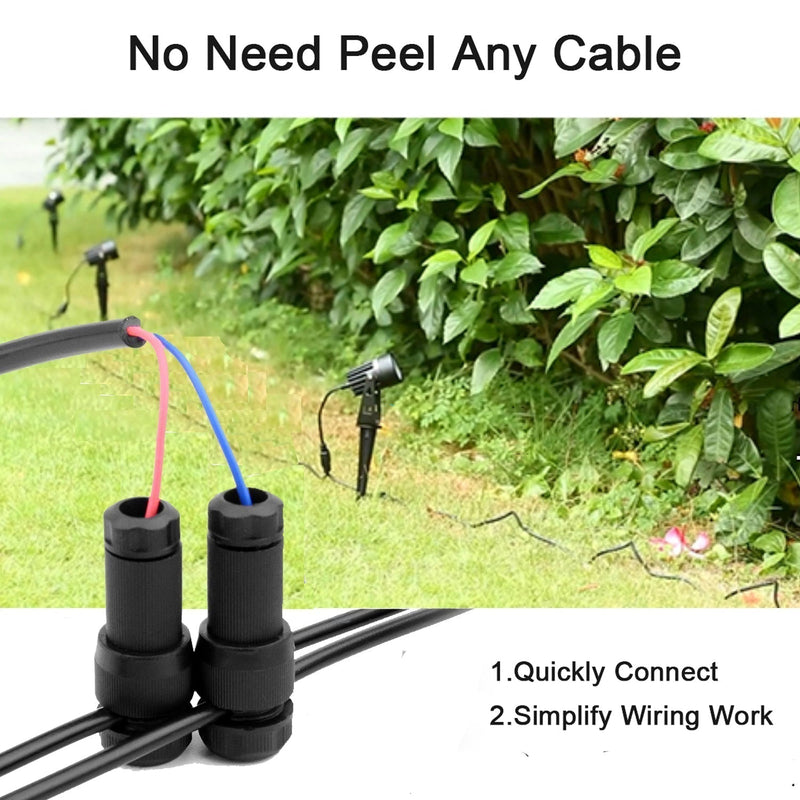 24 Pack Low Voltage Wire Connector - iCreating Landscape Lighting Connectors Waterproof Low Voltage Connectors 12-20 Gauge Low Voltage Wire Connectors for Landscape Lighting Path Lights