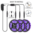 50ft LED UV Black Light Strip Kit, UV LED Light Strip 395nm to 405nm Black Light UV LED Strip Light, 12V Flexible Blacklight Fixtures, Non-Waterproof for Dance, Party, Stage Light, Body Paint