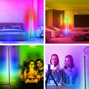 LED Corner Floor Lamp, RGB Color Changing LED Corner Light, Corner Lights for Living Room, 60’’ Corner Lamp, Bluetooth APP Remote Control Corner Lighting, Corner LED Light Bar for Bedroom