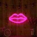 Pink Lip LED Neon Sign - LED Neon Light Wall Signs Battery or USB Operated Art Decorative Lights Wall Decor for Home Children Baby Living Room Christmas Wedding Party Decoration
