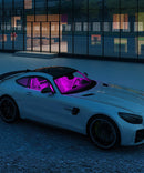 Interior LED Car Lights, iCreating Car LED Strip Light Upgrade Two-Line Design Waterproof 4pcs 48 LED APP Controller Lighting Kits, Multi DIY Color Music Under Dash Car Lighting with Car Charger, DC 12V