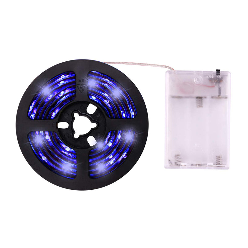 UV Light Strip Ultraviolet Battery Operated LED Black Light Strip Kit with 6.6FT 2M 60Units SMD 3528 IP65 Waterproof Super Bright LED Strip Lights, Battery Case by iCreating