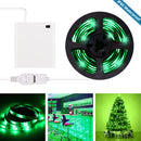Green LED Strip Lights - 2020 New Design Battery Powered Green LED Light Strip Kit with 6.6FT 2M SMD 3528 IP65 Waterproof Super Bright LED Tape Light, Battery Case