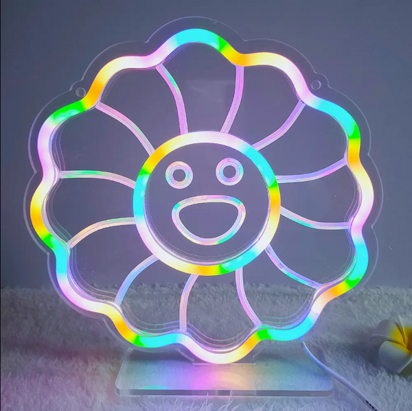 Smile Flower Neon Sign