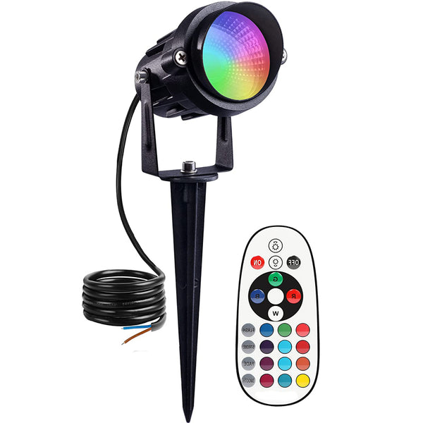 RGB Landscape Lights, Low Voltage 12VV LED Color Changing Garden Pathway Light with Remote Control IP66 Waterproof for Indoors Outdoors Decoration (1 Pack)