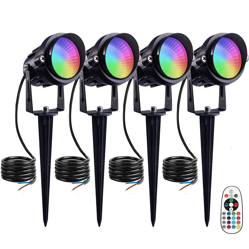 Low Voltage Landscape Lights RGB Color Changing 12W Warm White LED Landscape Lighting Outdoor Waterproof Garden Pathway Christmas Decorative Spotlights (4 Pack)